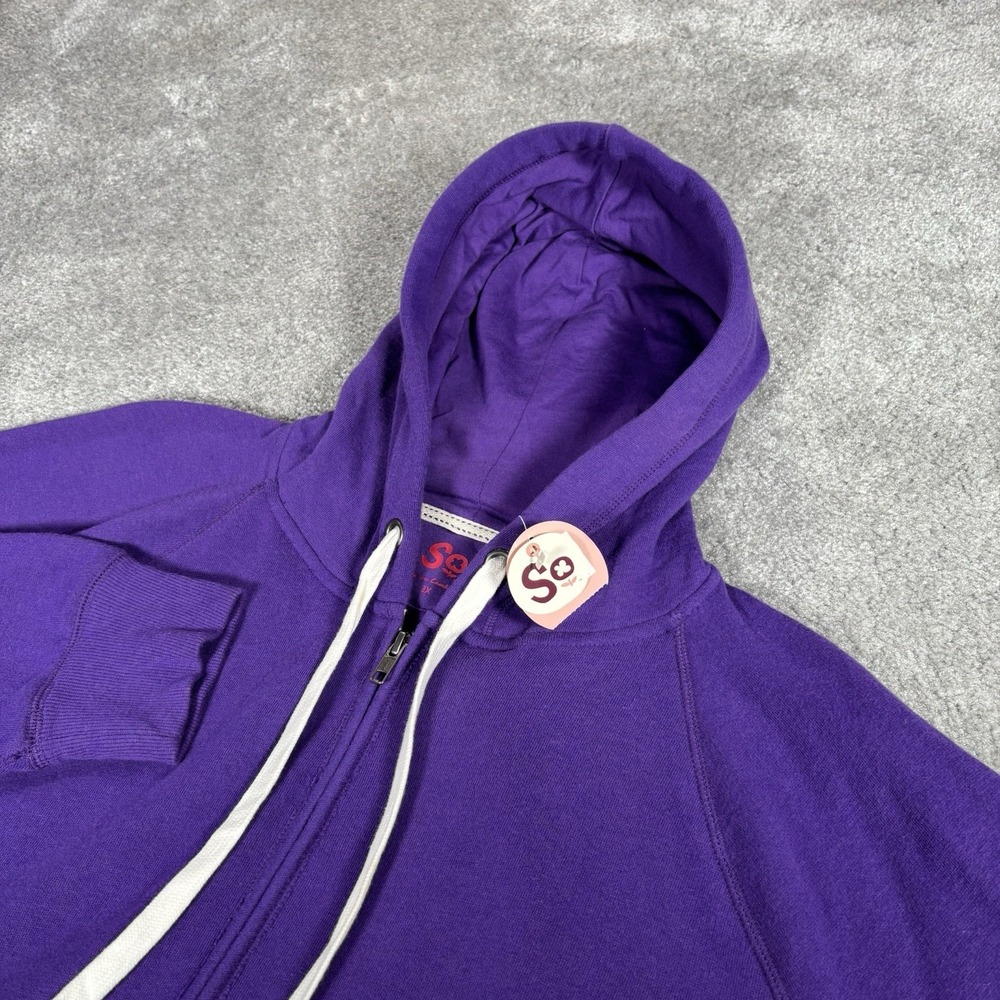 SO Plus‎ Hoodie Sweatshirt Womens 3X Purple Fleece Raglan Sleeve Oversized NWT